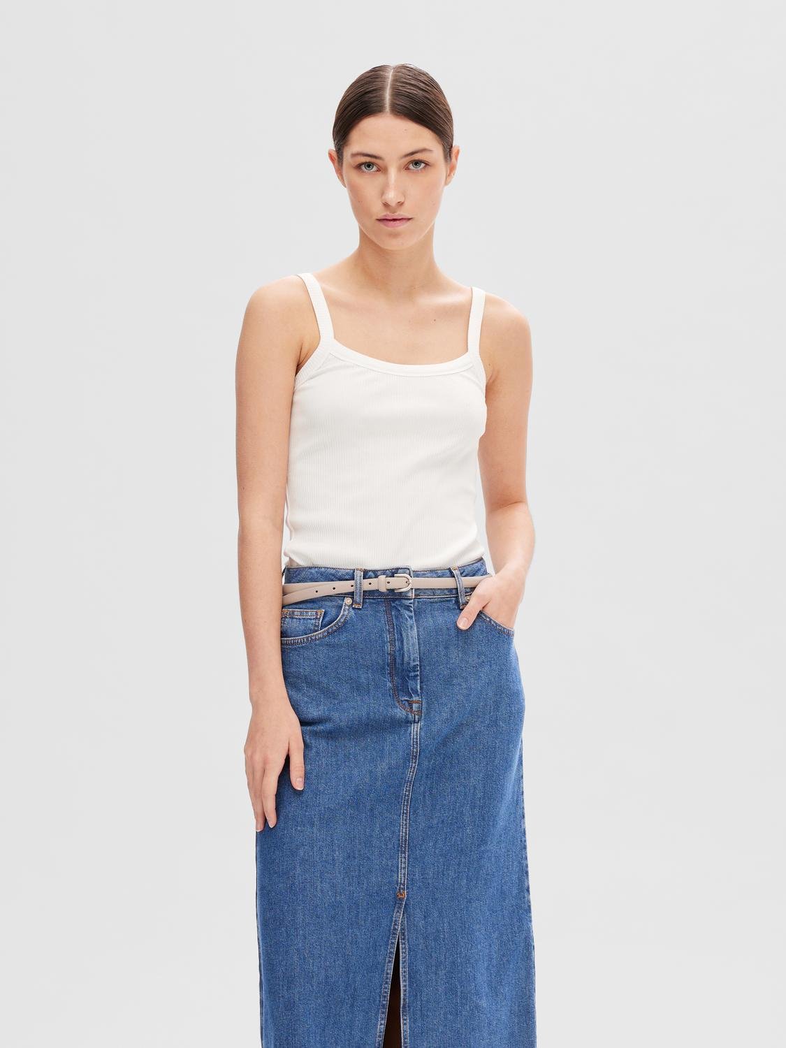 SELECTED FEMME - CELICA TANK TOPP - Bright White